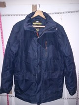 Trespass Puffer Coat jacket BLUE Large 14/16  UK Womens hood Faux Fur - £25.06 GBP