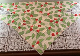 Set Of Two Two Holly Design Dog Bandanas Medium Large Tie On Scarf Brand New - £8.24 GBP