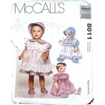 McCalls Sewing Pattern 8011 Dress Pinafore Panties Bonnet Shoes Girls Size S-XL - £5.66 GBP