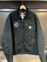 Vintage Carhartt Detroit Blanket Lined Jacket J01 Black Size 50 Reg LOGO... - $135.36