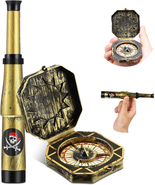 2 Pieces Pirate Telescope and Pirate Compass for Kids Adults Retro Mini ... - £8.31 GBP