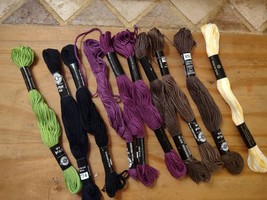 Loops and Thread Purple Brown Green Black Embroidery Floss Cross Stitch Thread V - £12.72 GBP