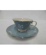 Flintridge China Misty Leaf  Blue Cup &amp; Saucer - $413.66 MXN