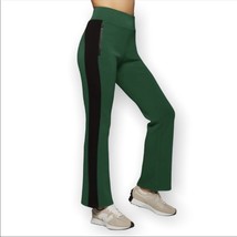 Michi Carve Pine Green Black Flare Athletic  Pants Women Elastic Waist S... - £44.68 GBP