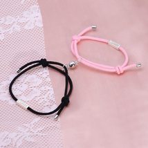 Couple Gift Lover Jewelry Wedding Adjustable Lover Bracelet Sets Matching Magnet - £8.17 GBP