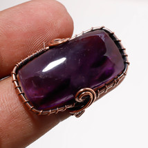 African Amethyst Gemstone Fashion Ethnic Copper Wire Wrap Ring Jewelry 5&quot; SA 257 - £3.94 GBP