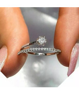 Ring Engagement Ring 925 1.25 Ct Lab-Created Diamond 14k White Gold Plated - $2,012.44 MXN