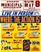 Paul Revere - Gary Lewis - Where The Action Is - 1966 - Atlanta - Concert Poster - £7.98 GBP+