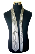 Pierre Cardin Men&#39;s Classic Style Tie Silk Silver Black White Art Deco  4&quot; x 59&quot; - £12.05 GBP