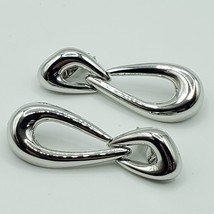 Monet Silver Tone Dangle Clip On Earrings Eternity  Fashion Jewelry - $18.56