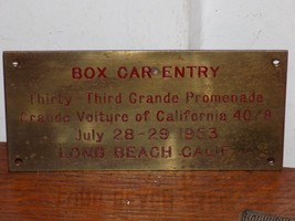 Vintage 1953 Box Car Entry Long Beach , CA Metal Embossed Sign - $1,830.31 MXN