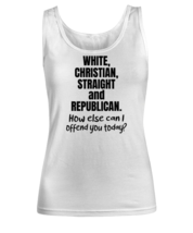Funny TankTop White Christian Straight and Republican White-W-TT  - £15.68 GBP
