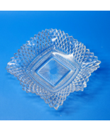 Vintage INDIANA GLASS 7&quot; Square Clear Glass Candy Dish Ashtray Trinket Bowl - $18.78