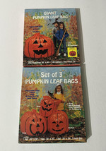 Halloween decor giant pumpkin leaf bag + Set Of 3 Bags Pumpkin Leaf Large - £19.45 GBP