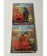 Halloween decor giant pumpkin leaf bag + Set Of 3 Bags Pumpkin Leaf Large - £16.50 GBP