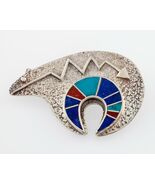 Vintage Navajo Spirit Ours Broche avec Multi Couleur Incrusté Main Fabri... - $193.42 CAD