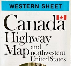 Map Western Canada Highways NW USA 1973 Fold Out Poster Double Sided 27x... - £31.46 GBP