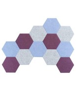 Hexagon Decorative Acoustic Panels - Marble, Sky, Plum (12 Pieces) - £27.52 GBP