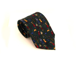 Vintage Cromley &amp; Finch London English Old Time Golf Golfers 100% Silk Tie  - £14.52 GBP