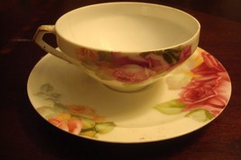 Compatible with Thomas Bavaria Tea Cup and Saucer Decorated with Roses O... - $34.29
