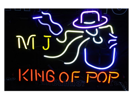New MJ King Of Pop Michael Jackson Bar Light Lamp Neon Sign 24&quot;x20&quot; - £199.79 GBP