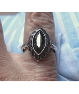 Avon RING Antique Style Faux HEMATITE Marquise Silver adjustable siz 8 V... - £15.65 GBP