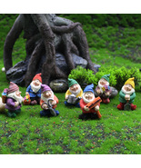 7Pcs Miniature Gnome Outdoor Garden Ornament Statue Figurine Novelty Decor - $19.99