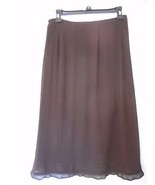Express Dark Brown Rayon Skirt Size 7/8 sheer outer over solid lining - $29.98
