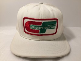 White Mesh Consolidated Freight Ways Vintage Trucker Hat Baseball Cap Snapback - £11.47 GBP