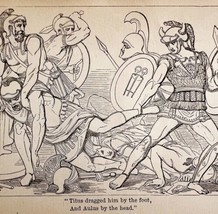 Battle Of Lake Regillus Titus And Aulus Woodcut Printing 1882 Victorian DWEE18 - £19.65 GBP