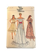 Vogue 7586 Blouson Pullover Dress Ruffle 3 Lengths Sewing Pattern Size 10 - $547.39 MXN