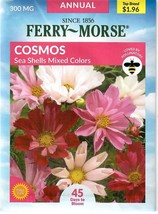 Best Cosmos Sea Shells Mixed Colors Seeds Ferry Morse  - $9.54