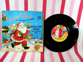 Vintage 1950s Santa Claus Is Coming to Town + Bonus Cricket Records 45rpm Record - £7.99 GBP