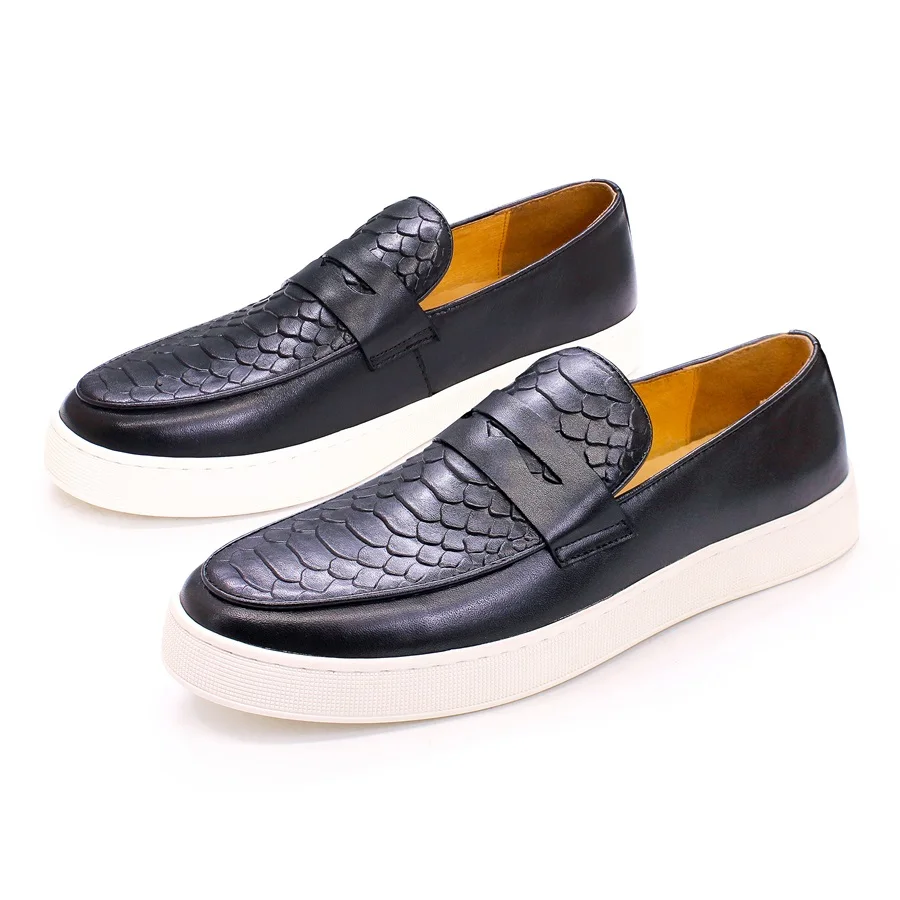 Genuine Leather Men&#39;s Dress Shoes Casual Comfort Handmade Shoes Crocodil... - $113.56