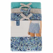 Jane &amp; Bleecker Womens Sleep Short, 3-pack Color Aqua Sky/Gray/Floral Size XL - £27.06 GBP