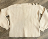 Madewell Sweater Balloon Sleeve Pullover Boat Neck Button Women&#39;s Size X... - £12.38 GBP