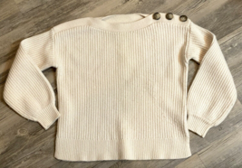 Madewell Sweater Balloon Sleeve Pullover Boat Neck Button Women&#39;s Size X... - £12.34 GBP