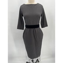 Boden 3/4 Sleeve Lana Sheath Dress Sz 4R Gray Pencil Classic Office Career - $31.36