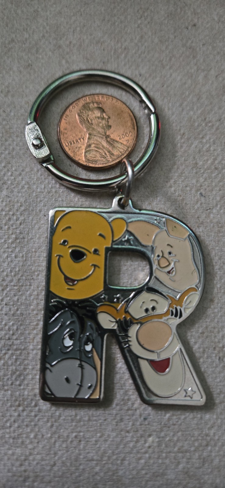 Letter "R" Disney Keychain Winnie Pooh + Friends Souvenir Initial Keyring KeyTag Item image 4