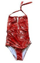 Eomenie One Piece Swimsuit for Women Slimming Monokini Tummy Orange White XLG - £13.65 GBP