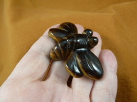 (Y-BEE-710) Brown HONEY BEE BUMBLE figurine gemstone stone carving I lov... - £13.78 GBP