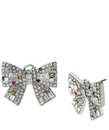 Betsey Johnson Crystal Bow Stud Earrings - £70.37 GBP
