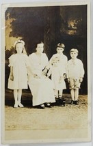 RPPC Mother and Her 4 Children Well Dressed Studio Backdrop Postcard R4 - $6.95
