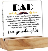 Dad Gifts From Daughter Dad Poem Dad You Are My World Desk Decor Acrylic Desk Pl - £27.18 GBP