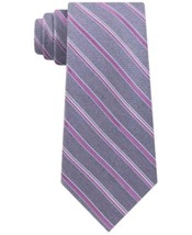 MSRP $69 Michael Kors Men&#39;s Satin Asymmetric Weft Stripe Tie Pink One Size - £15.11 GBP