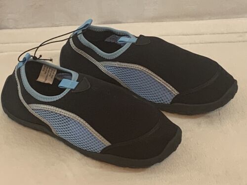 Primary image for NEW! Kids SUN & SKY Water Shoes Aqua Socks Size 7-8 Blue/Black Youth