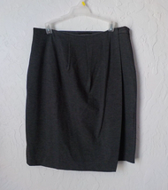 Banana Republic Gray Faux Wrap Front Pleat Pencil Skirt Lined Women size 10 Zip - £13.94 GBP