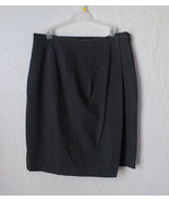 Banana Republic Gray Faux Wrap Front Pleat Pencil Skirt Lined Women size... - £13.98 GBP
