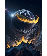 A mountain swallows the earth, Ai art, printable, Digital Download,300 dpi - $2.61