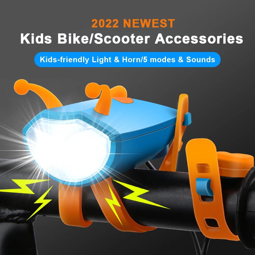 Kids Scooter Accessories Bike Light Horn USB Rechargeable Electric Bell - £13.88 GBP